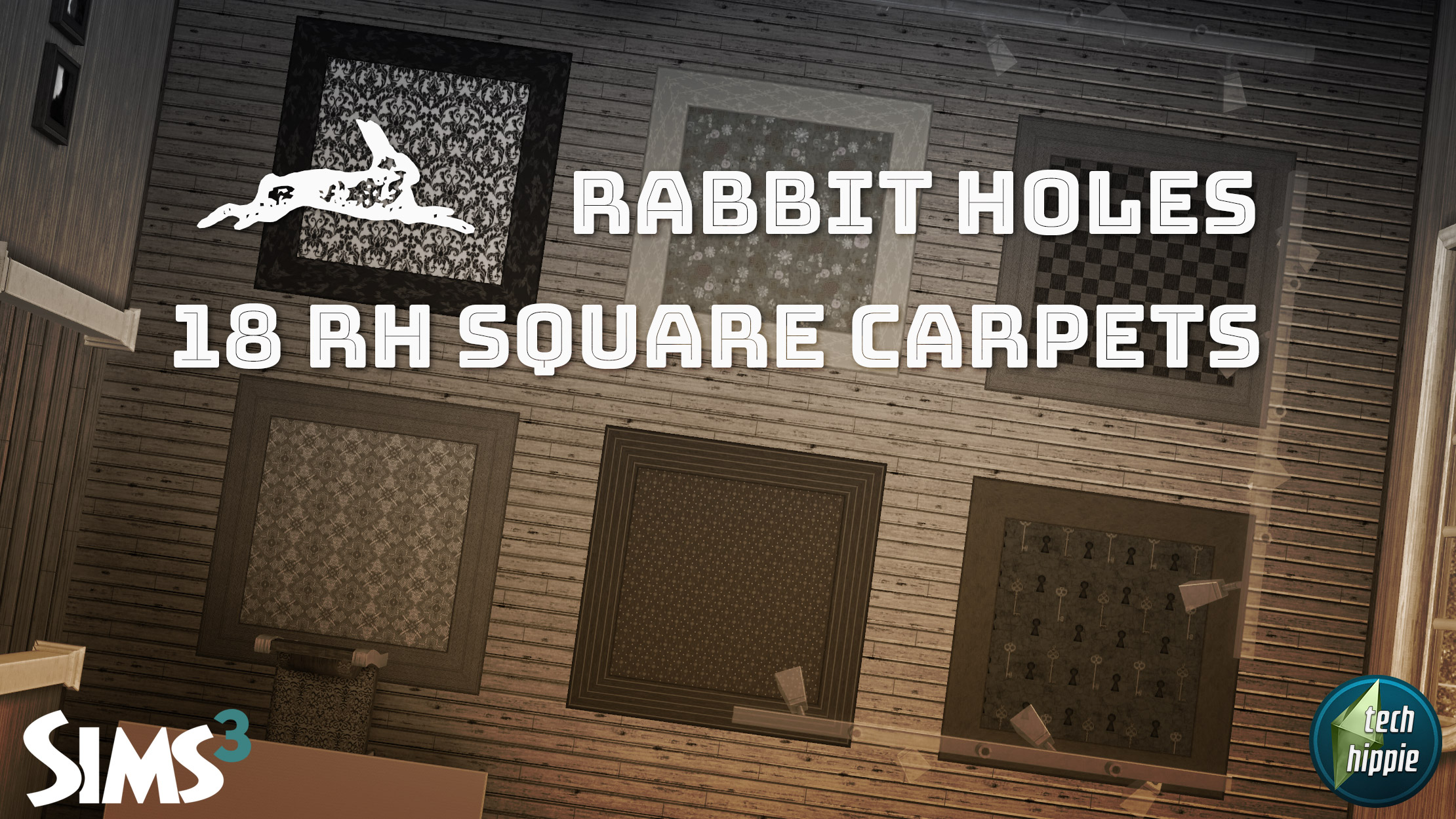 Rabbit holes Square Rugs